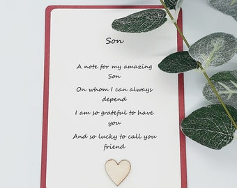 Son Card/ Special Son/ Birthday Card for Son/ Sentimental Keepsake Gift for Son, Son's Wedding Day/ Wedding Day/ Graduation/ Proud Parent