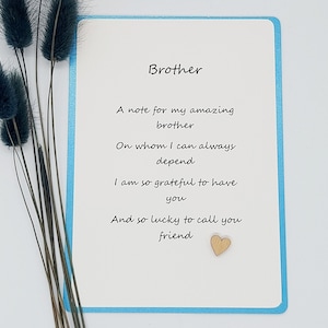 Carte de frère/carte d'anniversaire pour frère/souvenir sentimental pour le mariage de frère/frère/merci frère