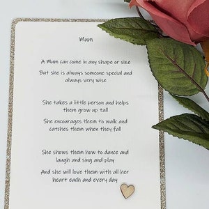 Carte de fête des mères / Carte pour maman / Carte de style carte postale / Carte d'anniversaire pour maman / Poème de maman / Souvenir de maman / Cadeau pour maman