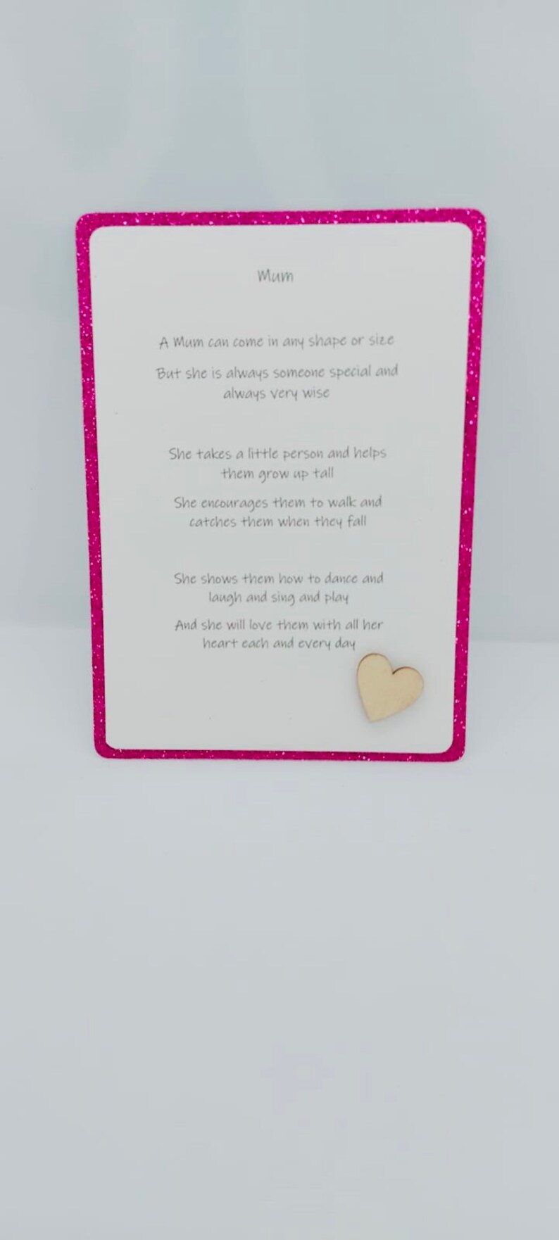 Mother's Day Card/ Card for Mum/ Postcard Style Card/ Birthday Card for Mum/ Mum Poem/ Mum Keepsake/ Gift for Mum image 8
