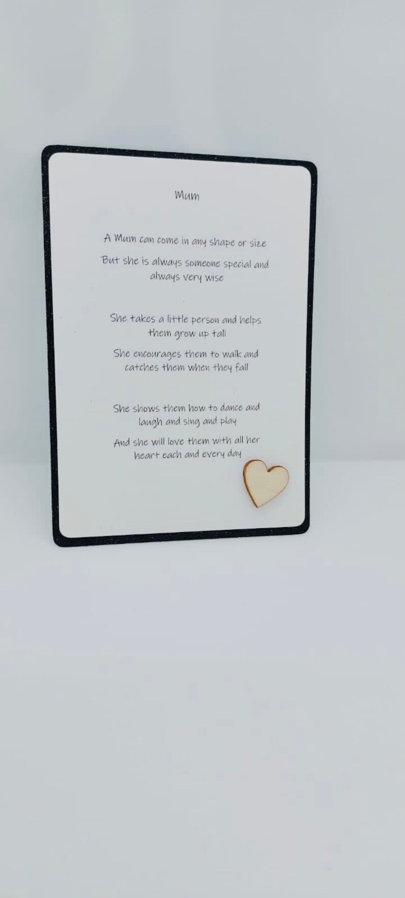 Mother's Day Card/ Card for Mum/ Postcard Style Card/ Birthday Card for Mum/ Mum Poem/ Mum Keepsake/ Gift for Mum image 2