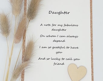 Daughter Card/ Birthday Card for Daughter/ Well Done Daughter/ Special Daughter/ Handmade Card