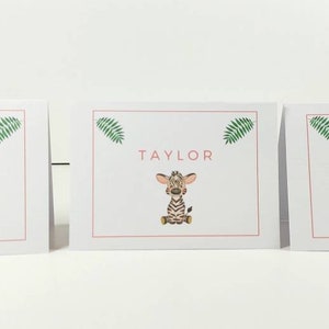 Safari Theme Baby Shower Place Settings/ Personalised Place Names for Baby Shower image 9