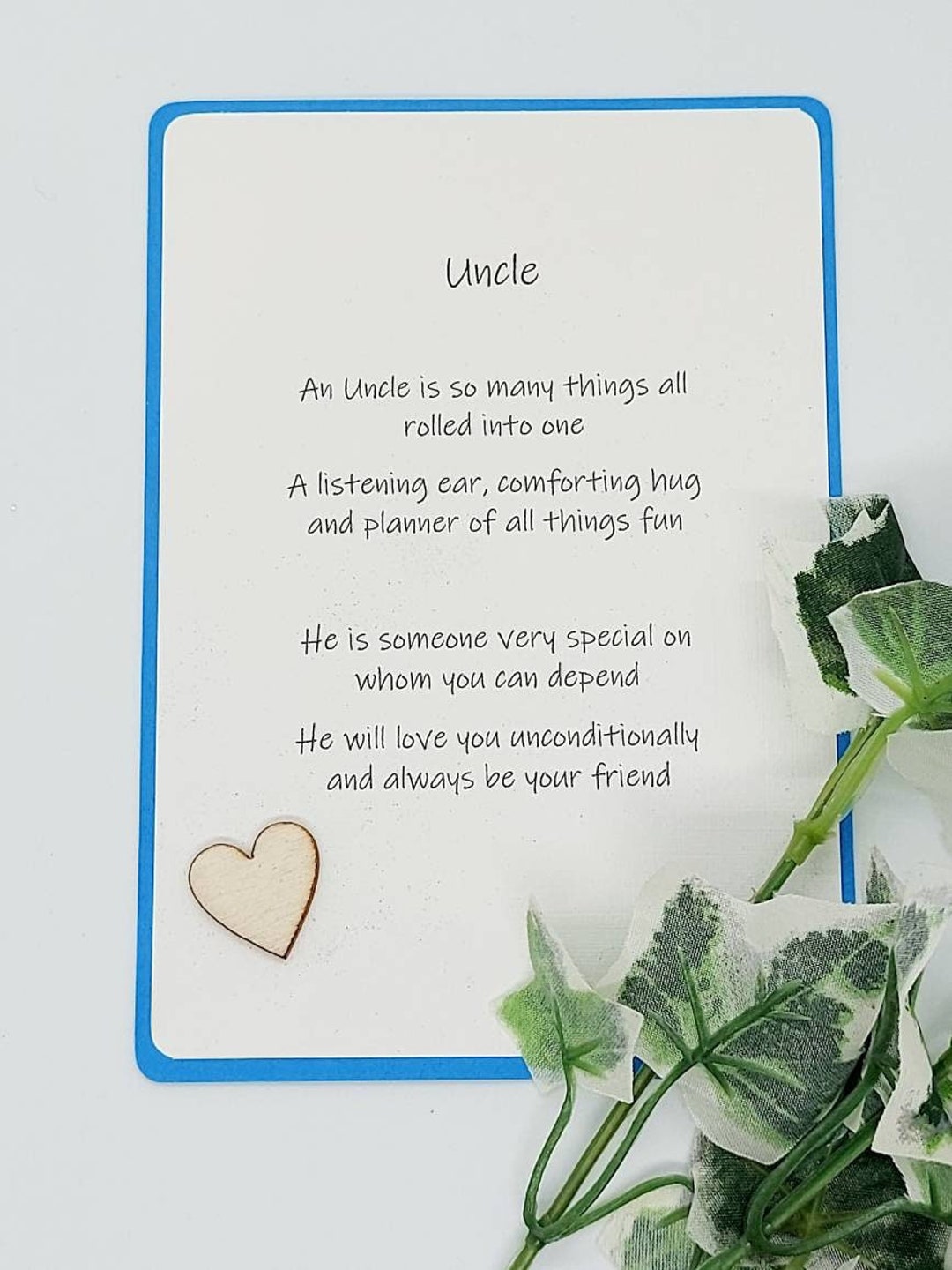 Uncle Card/ Uncle Postcard/ Uncle Poem/ Gift for Uncle/ Special Uncle