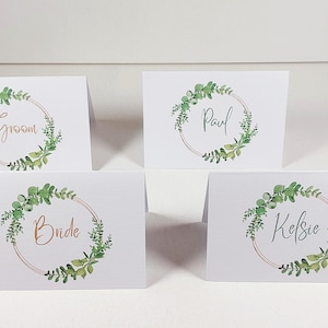 Greenery Wedding Place Cards: Personalized Table Decor