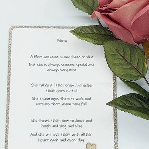 Mother's Day Card/ Card for Mum/ Postcard Style Card/ Birthday Card for Mum/ Mum Poem/ Mum Keepsake/ Gift for Mum image 6