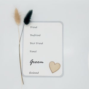 Carte pour le marié le jour du mariage/marié/mari à être carte/carte du matin de mariage