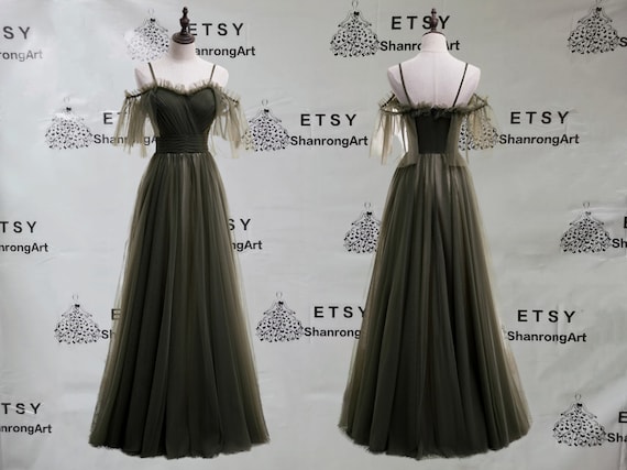 Floor length spaghetti store strap dress