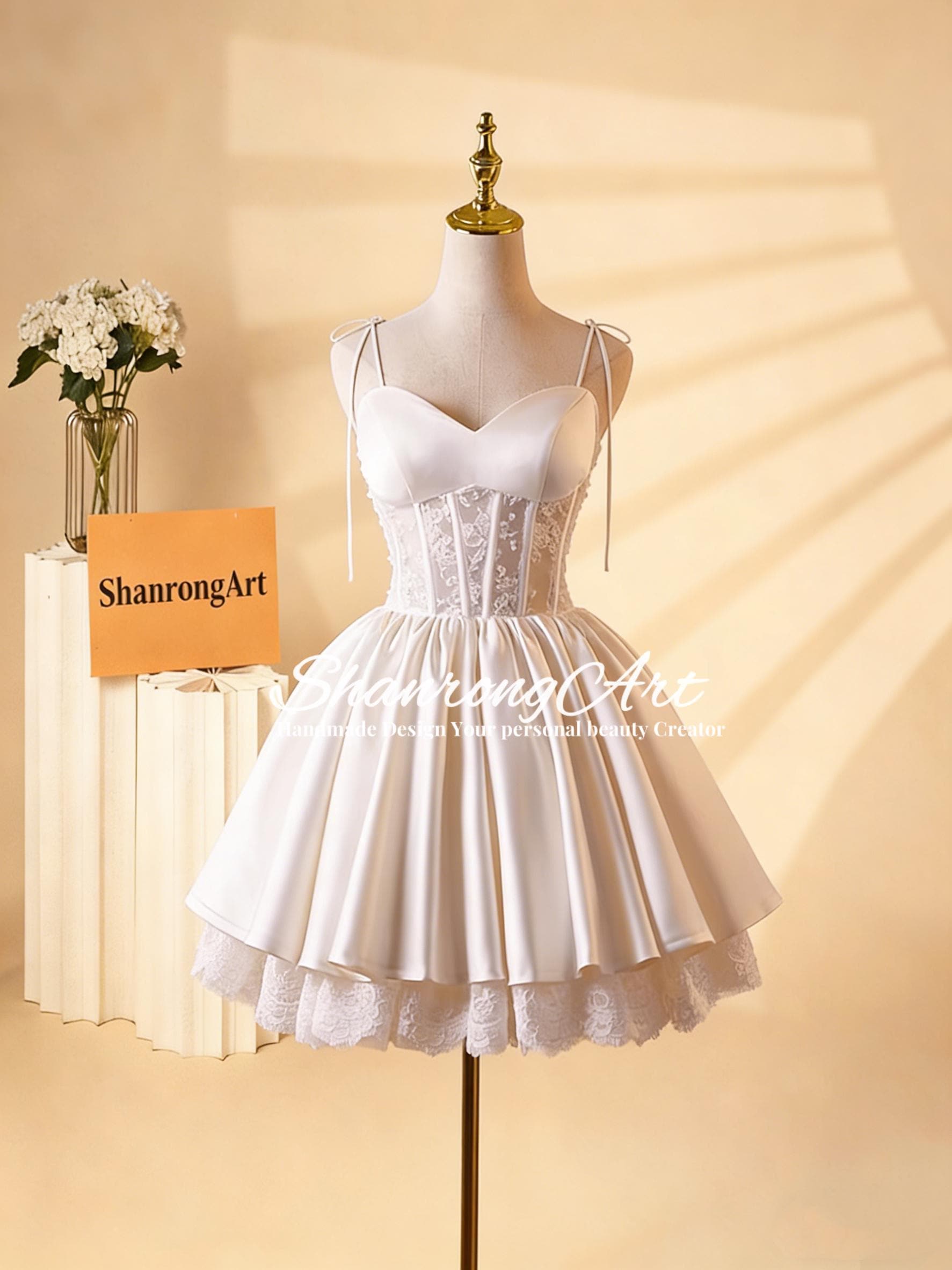 sachin and babi light blue dress Off-the-Shouder Short Champagne Prom Dress with Beads– PromGirl main image 1