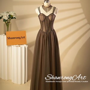 Vintage Grey Tulle A Line Bones Beaded with Neckline Handmade Homecoming Cocktail Formal Evening Dress Women’s Prom Wedding Party Dresses