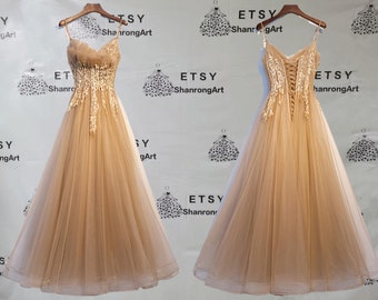 gold prom dress