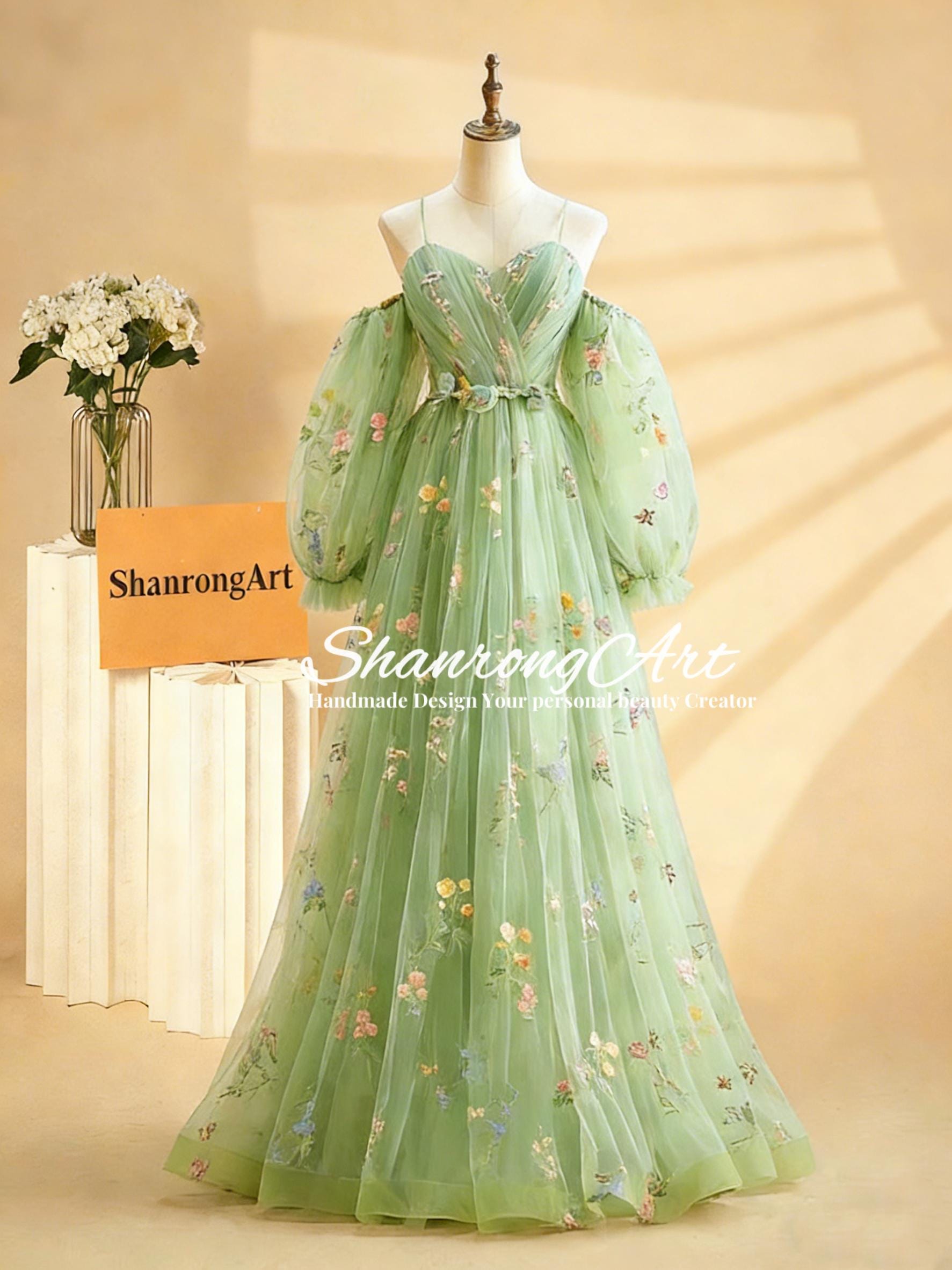 Puff Sleeve Mint Green Dress - Etsy