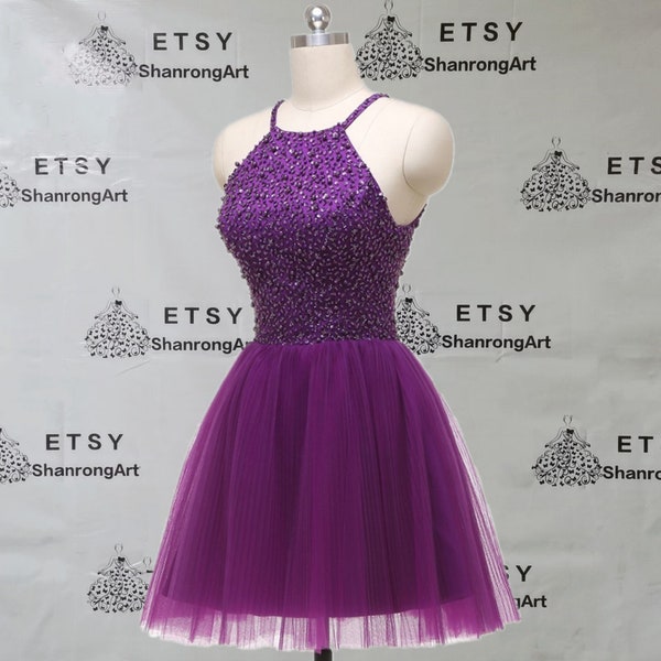 Sequins Tulle Knee-length Birthday Party Dress