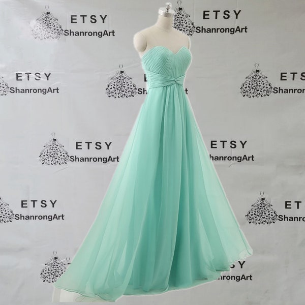 Mint Chiffon Dress Etsy