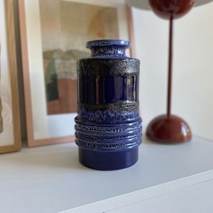 Vintage Vase 2918 Stoneware Fat Lava Ceramic blue 70s 60s mid-century retro