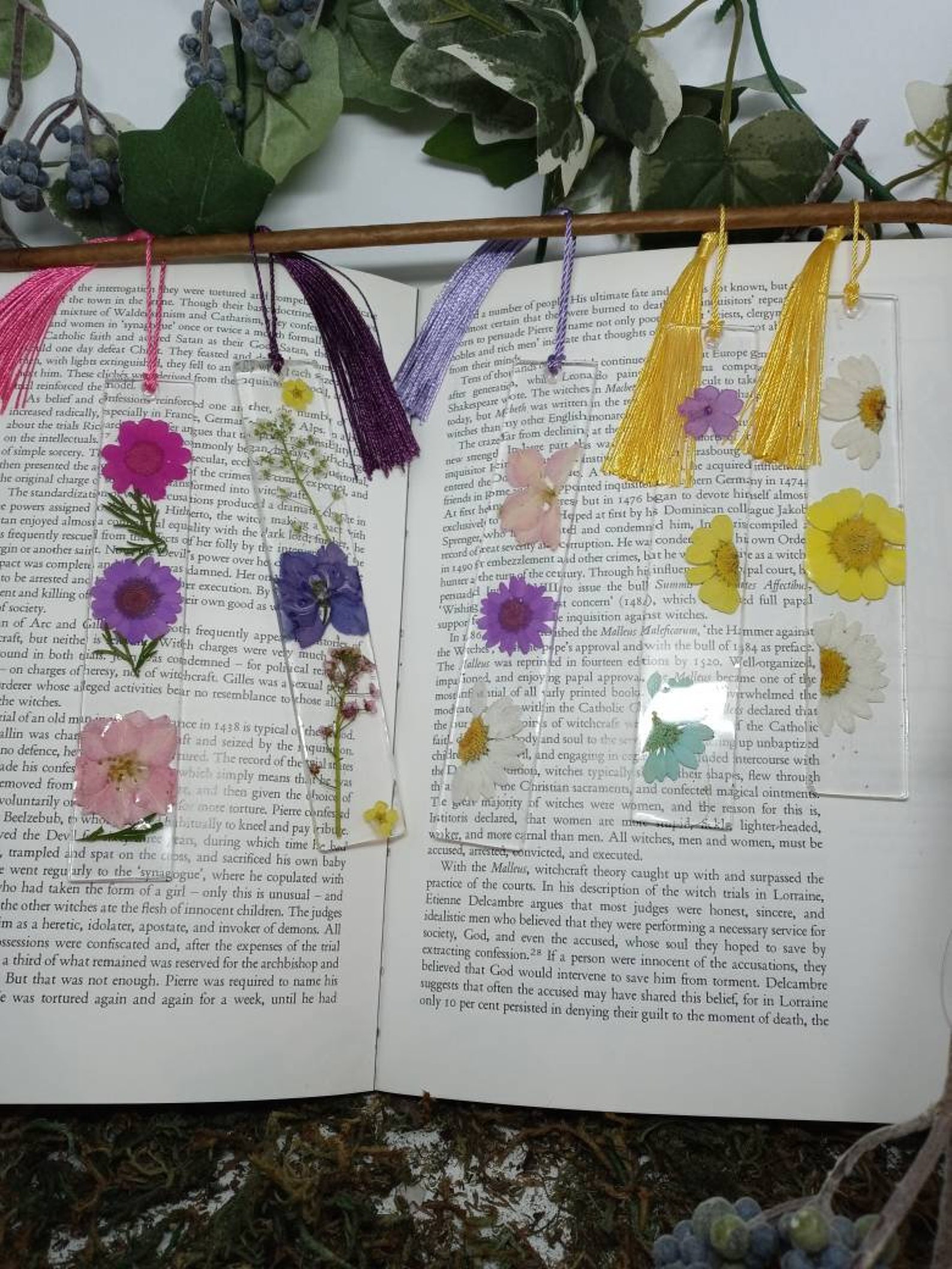 Dried flower resin bookmarks Etsy