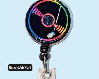 Vinyl Record Badge Reel Retractable ID Holder Music Lover Work Lanyard Alternative