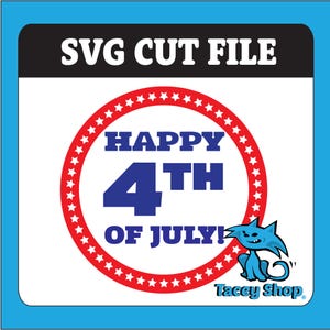 Happy 4 juli gesneden SVG-bestand – Stars & Stripes cirkelontwerp voor Cricut Silhouette – direct downloaden