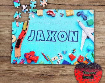 Personalized Photo Puzzle, Custom Heart or Rectangle Puzzle, Name & Text, Keepsake Gift