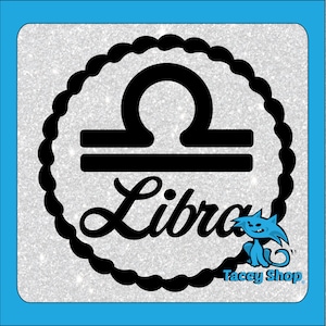 Waage SVG Schnittdatei - Sternzeichen Symbol für Cricut & Silhouette, Horoskop Astrologie DIY Geburtstagsgeschenk, Vinyl Aufkleber oder Kartenherstellung