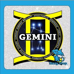 Gemini Zodiac PNG, Gemini Sign Design, Astrologia Sublimação, Horóscopo Impressão, DIY Presente de Aniversário, Download Instantâneo