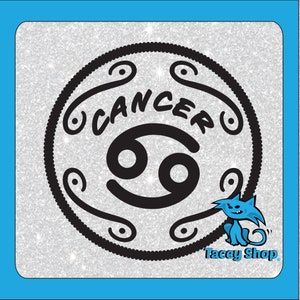 Câncer SVG Arquivo de Corte Zodíaco Câncer Signo Símbolo Horóscopo Astrologia Vinil Máquina de Corte ou Impressão Regular Aniversário Faça Você Mesmo Uso Comercial