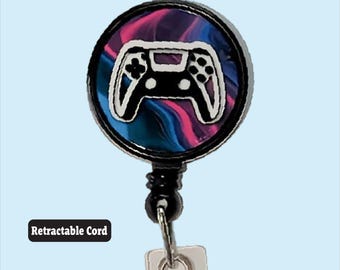 Gaming Controller Badge Reel Retractable ID Holder Lanyard Alternative