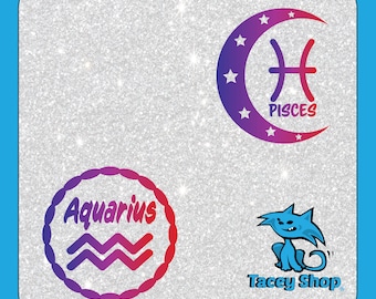 Zodiac SVG Cut File Bundle | 12 Horoscope Signs | Astrology