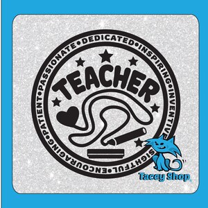 Lehrer SVG Schnittdatei, Lehrer Wertschätzung, positive Eigenschaften, Schule Erzieher Design DIY Geschenk, Cricut Silhouette, Vinyl Aufkleber, kommerzielle Nutzung