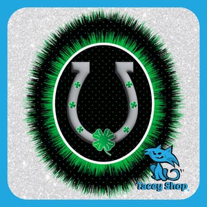 Herradura de la suerte del Día de San Patricio PNG, diseño digital de trébol de cuatro hojas, regalos DIY, sublimación, manualidades, tarjetas de felicitación, imprimibles