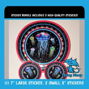 Jellyfish Sticker Pack - Ocean Animal Stickers - Holographic Aesthetic Stickers