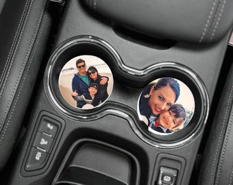 Custom Car Coasters Personalized Photo Artwork or Text Set of 2