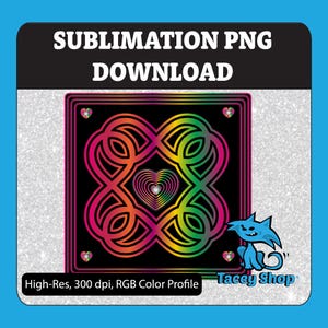 Rainbow Infinity Celtic Knot Heart PNG: Love and Unity Symbol Design (Digital Download)