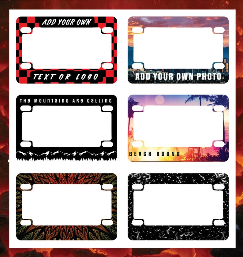 Custom Motorcycle Moped or Scooter License Plate Frame Etsy