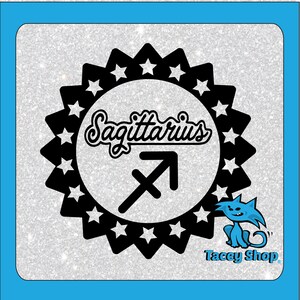 Sagitário SVG Cut File Símbolo do signo do zodíaco Horóscopo Astrologia para máquinas de corte DIY Decalque de presente de aniversário Uso comercial