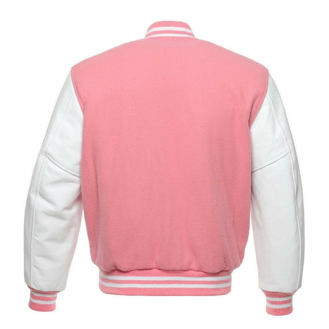 New Varsity Baseball Bomber Letterman Jacket Pink Wool & White Etsy