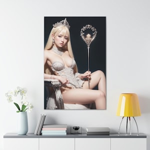 The Queen With Staff Pin Up Art Canvas Gallery Wraps Art Print AI Art
