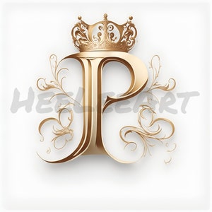 Sticker Golden font type letter P 