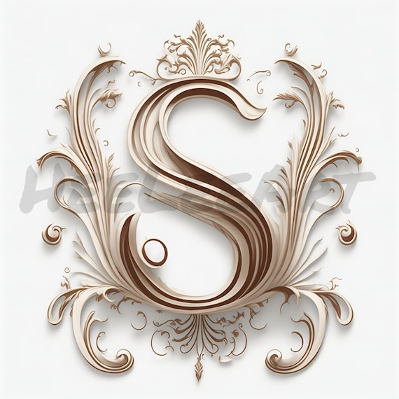Letter S Golden Crown Alphabet Monogram Initials on White Background  Digital Download, Ready to Print Art Print, AI Art, Stock Photo JPEG - Etsy