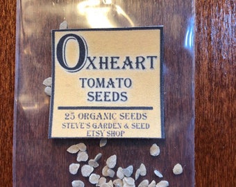 Oxheart Tomato Seeds / Premium Organic/ 25 Seeds / Uncoated and Untreated