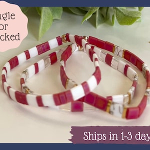 Tila bead bracelet for women-Stretchy Bracelets-Beaded Bracelet -Stackable Bracelet-Anklet-Summer Anklet-Colorful Glass Tile Beaded Bracelet