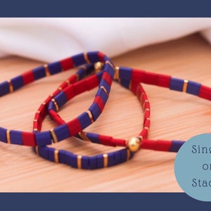 Tila bead bracelet for women-Stretchy Bracelets-Beaded Bracelet -Stackable Bracelet-Anklet-Summer Anklet-Colorful Glass Tile Beaded Bracelet