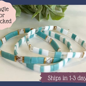 Tila bead bracelet for women-Stretchy Bracelets-Beaded Bracelet -Stackable Bracelet-Anklet-Summer Anklet-Colorful Glass Tile Beaded Bracelet