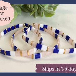 Tila bead bracelet for women-Stretchy Bracelets-Beaded Bracelet -Stackable Bracelet-Anklet-Summer Anklet-Colorful Glass Tile Beaded Bracelet