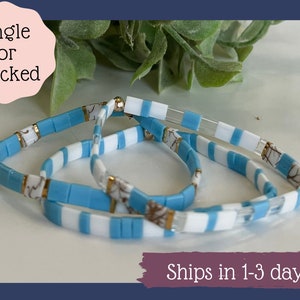Tila bead bracelet for women-Stretchy Bracelets-Beaded Bracelet -Stackable Bracelet-Anklet-Summer Anklet-Colorful Glass Tile Beaded Bracelet