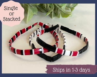 Miyuki Tila Bead Bracelet: Colorful Square Stretchy Bracelet