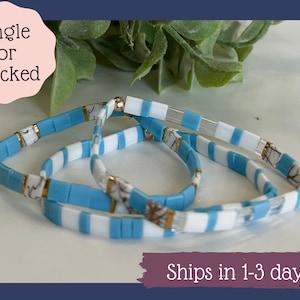 Glass tile bracelet-glass tile stretch bracelet-colorful square bracelet-stretch bracelet-tila stack bracelet-custom stretchy bracelet-tila