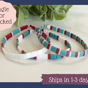 Tila bead bracelet for women-Stretchy Bracelets-Beaded Bracelet -Stackable Bracelet-Anklet-Summer Anklet-Colorful Glass Tile Beaded Bracelet