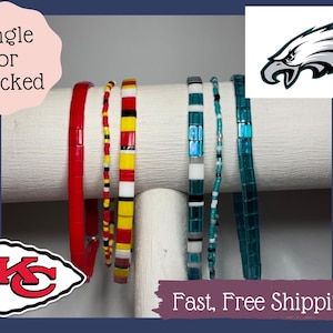 Custom Team Bracelet Sets|Football|Basketball|Baseball|Soccer|Sports Team Bracelet|Team Colors|School Team Bracelet|Fan Bracelet|NFL Teams