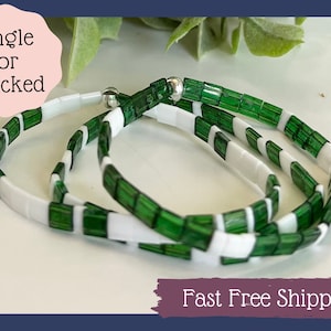 Tila bead bracelet for women-Stretchy Bracelets-Beaded Bracelet -Stackable Bracelet-Anklet-Summer Anklet-Colorful Glass Tile Beaded Bracelet